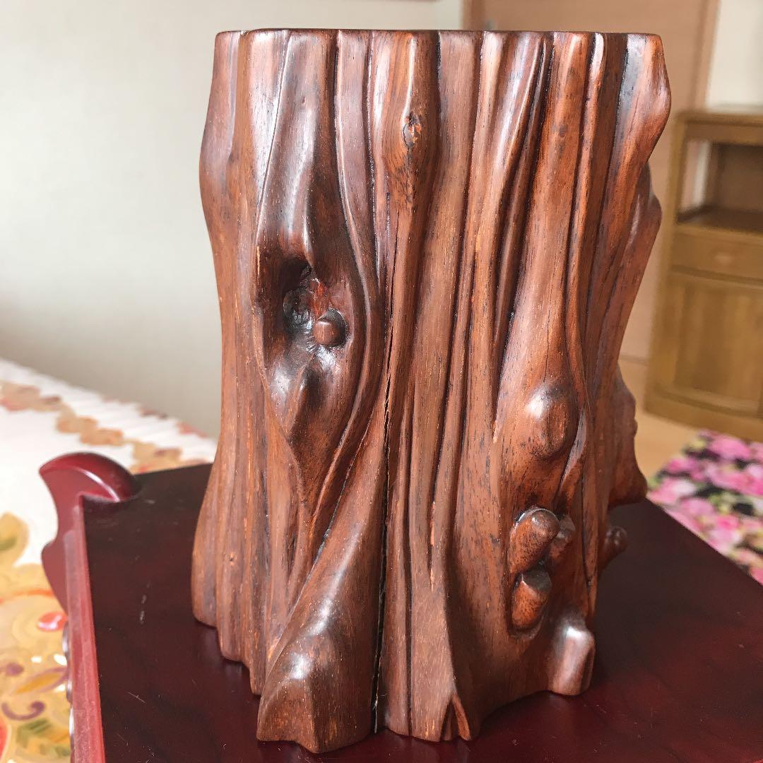 中国古玩　天然木　 唐木瘤木　花梨　黄花梨　筆筒　古物