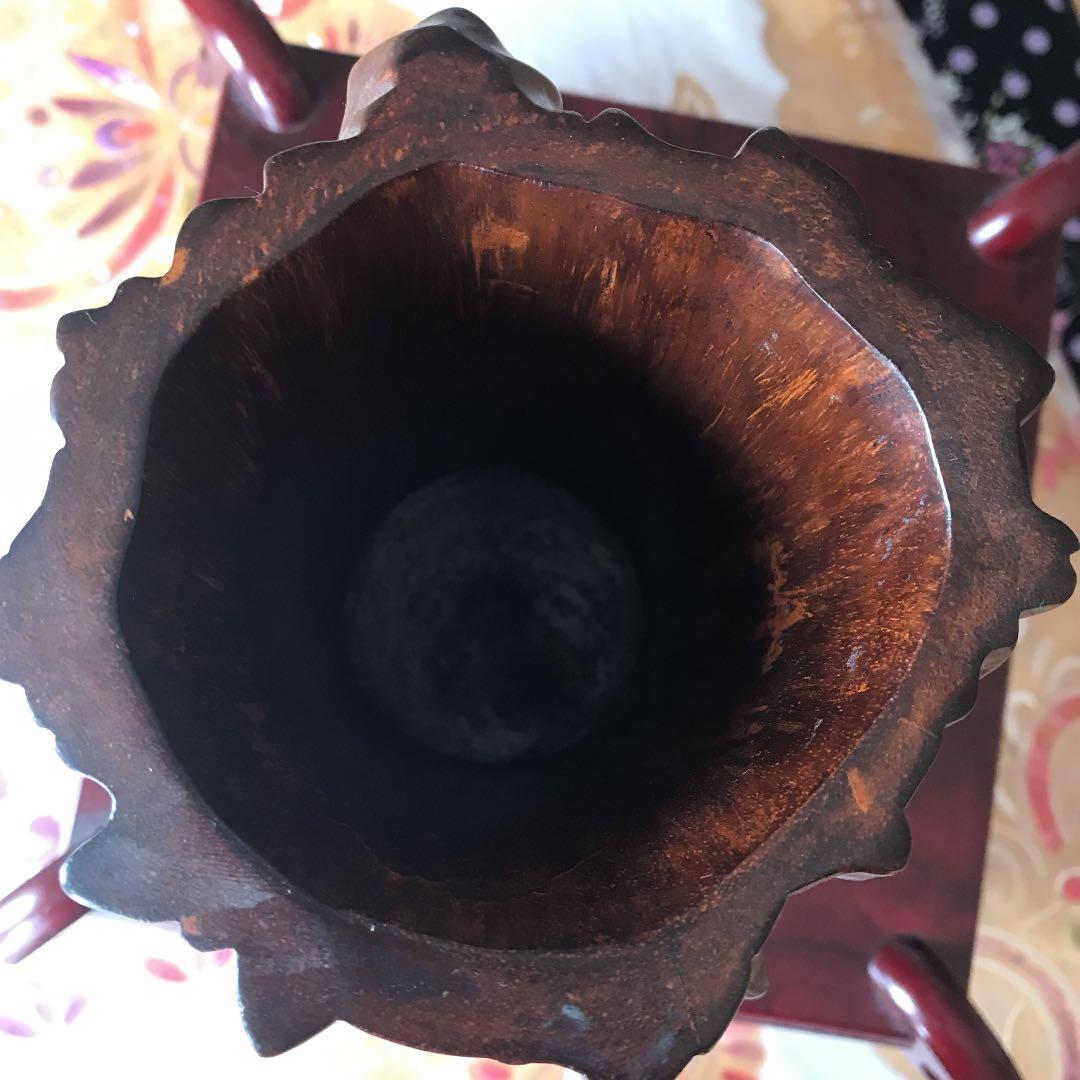 中国古玩　天然木　 唐木瘤木　花梨　黄花梨　筆筒　古物