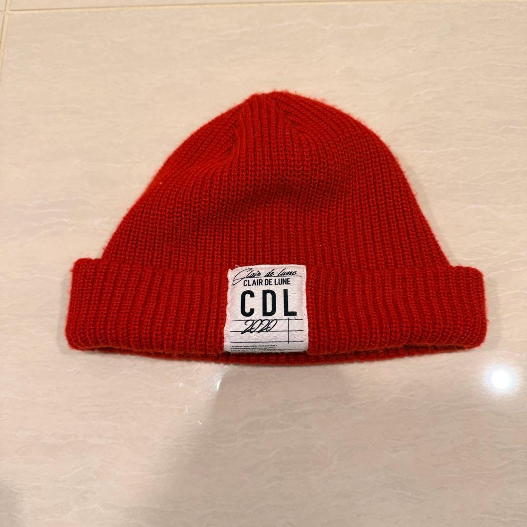 CDL ニット帽 ビーニー CLAIR DE LUNE クレールドルナ 臣 赤 - メルカリ