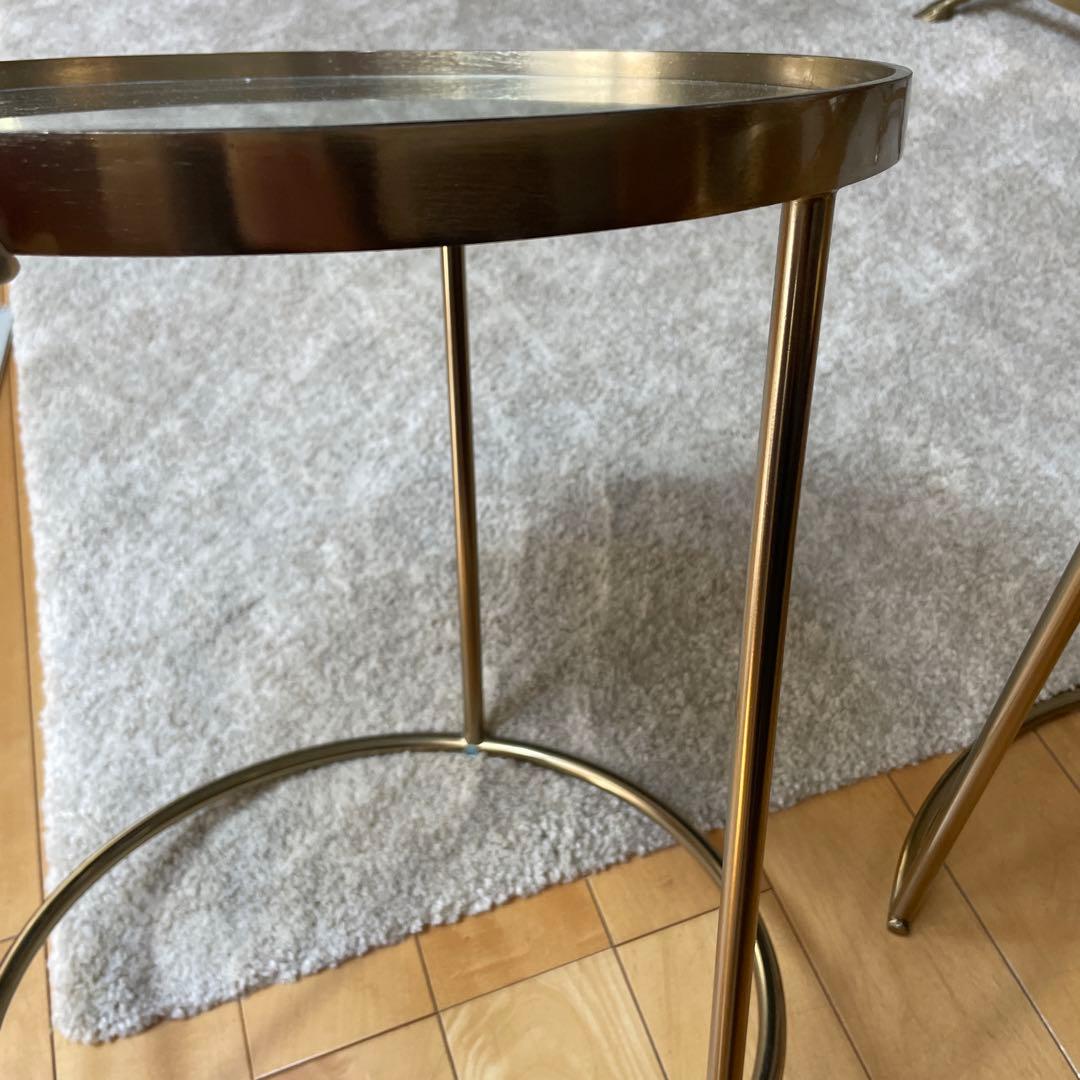 ZARA  ガラステーブル サイドテーブル ゴールド ザラホーム ロー