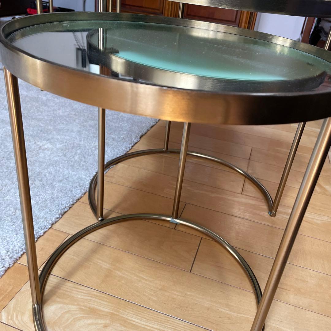 ZARA  ガラステーブル サイドテーブル ゴールド ザラホーム ロー