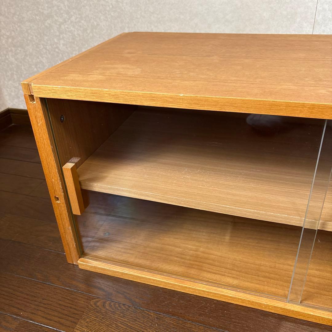 【良品】無印良品 ステンレスユニットシェルフ 用 収納 ボックス ガラス引き戸