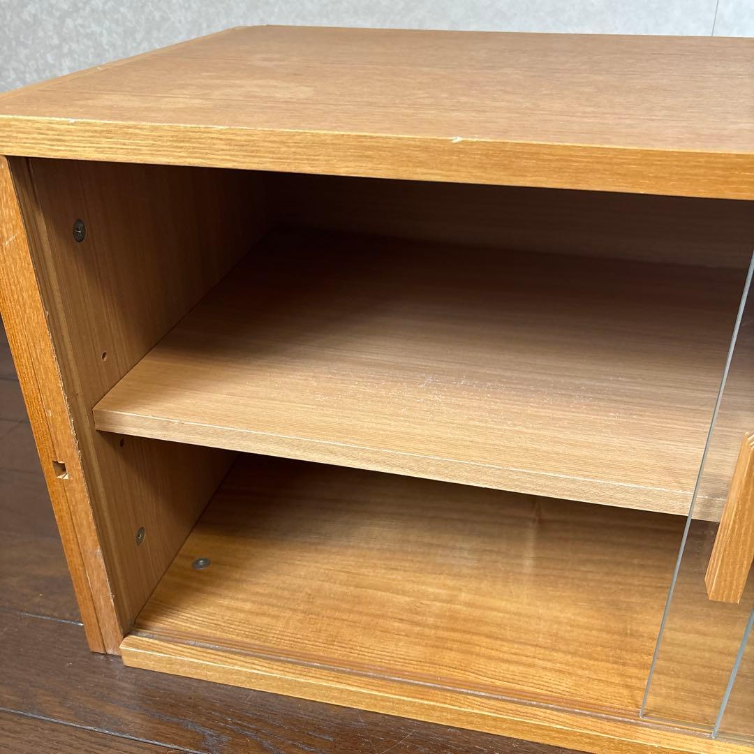 【良品】無印良品 ステンレスユニットシェルフ 用 収納 ボックス ガラス引き戸