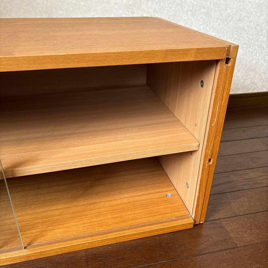 【良品】無印良品 ステンレスユニットシェルフ 用 収納 ボックス ガラス引き戸