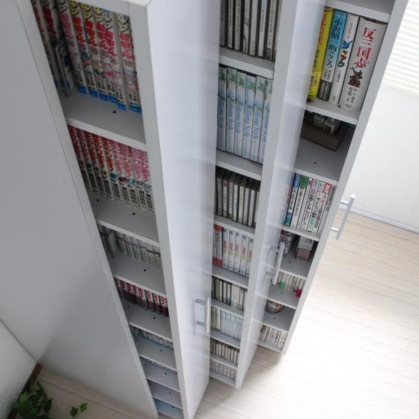 《新品・送料無料》本棚 3連 スリムラック ハイタイプ ブックシェルフ ブラウン