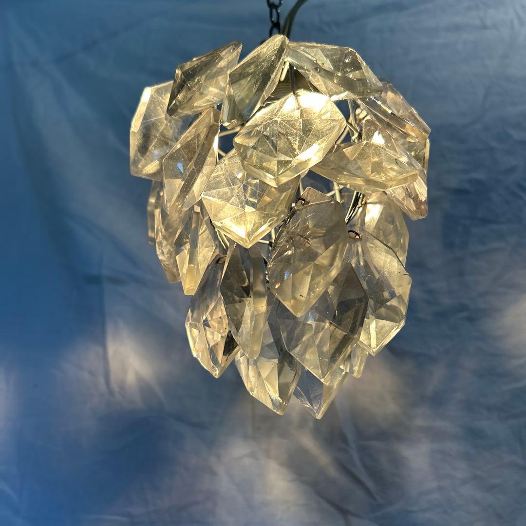 希少　ビィンテージ　ヒマラヤランプ　ガラスパーツ　照明　氷河　気泡　電球付