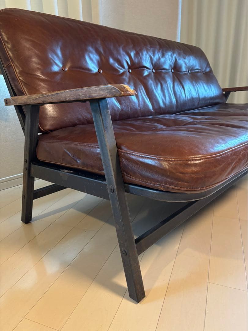 acme furniture grandview sofa ブラウンレザーソファ