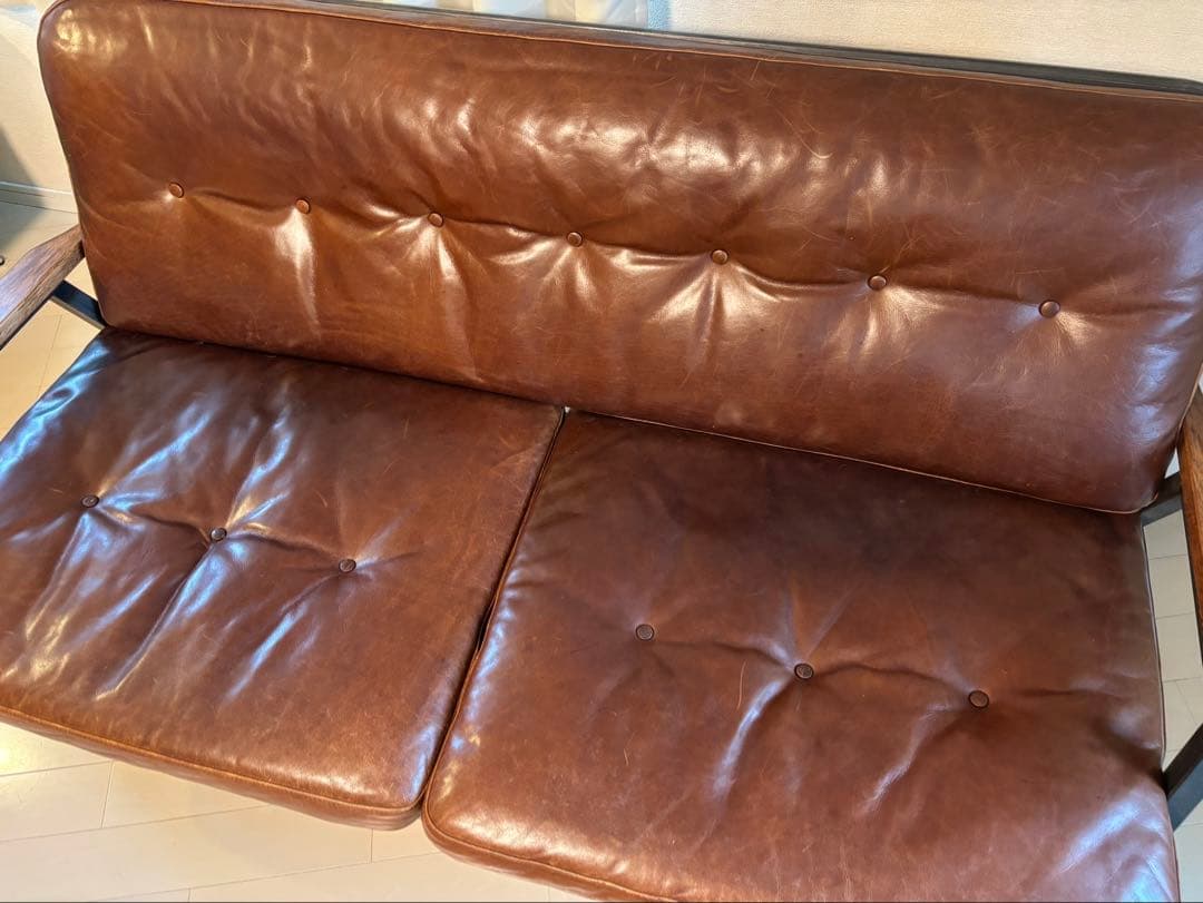 acme furniture grandview sofa ブラウンレザーソファ