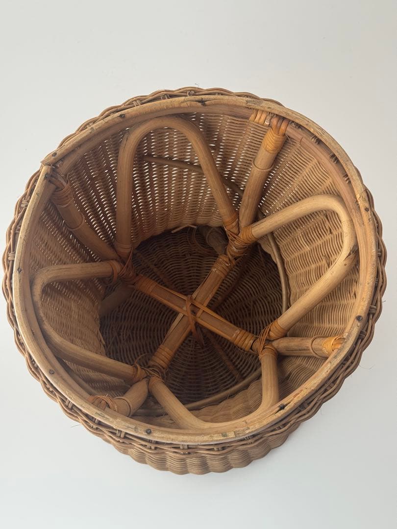 ヴィンテージ 民藝 ミッドセンチュリー スツール 籐編み ラタン椅子 インテリア