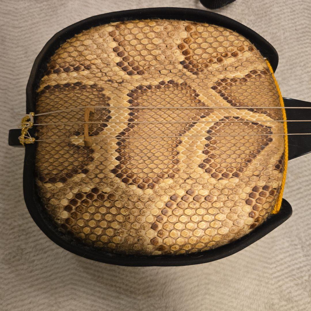 三線本体 ヘビ皮製 ケース付き