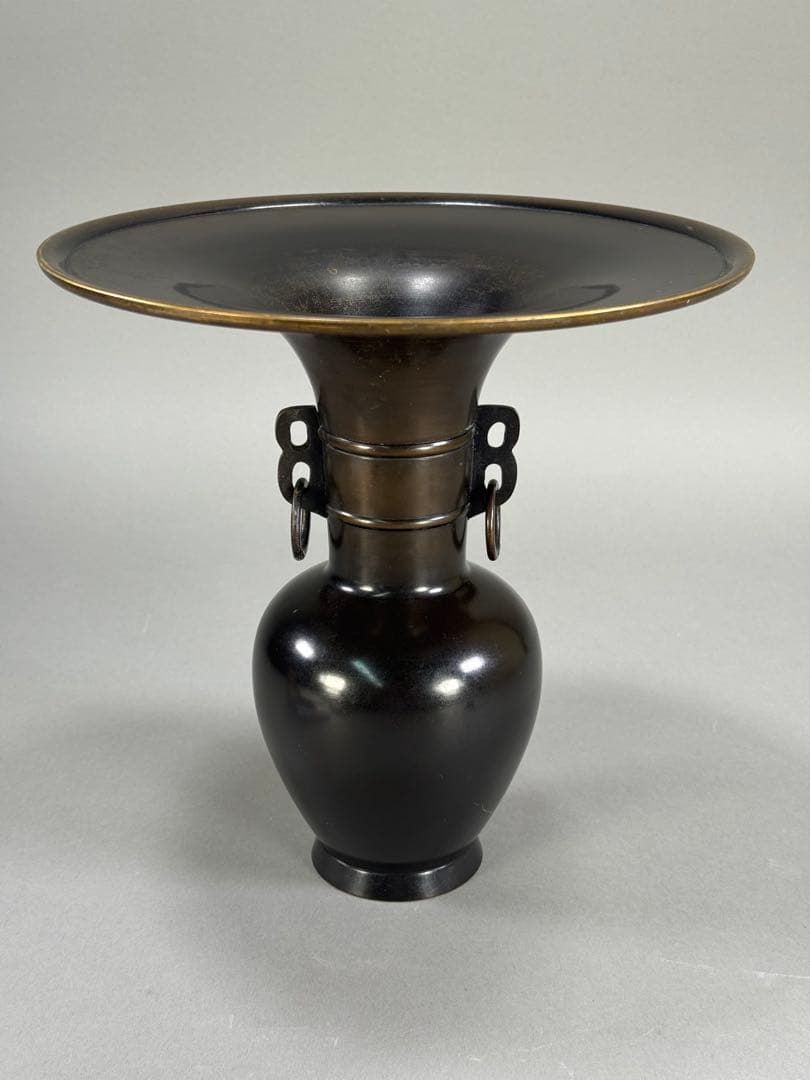 いけばな 池坊 唐銅花瓶 立花 花器 花瓶 華道具高さ:24.5cm - メルカリ