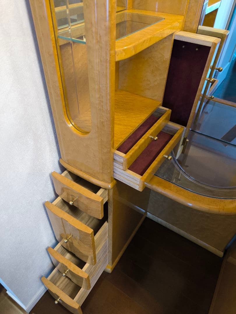 木製ドレッサー・鏡台 ミラー付き