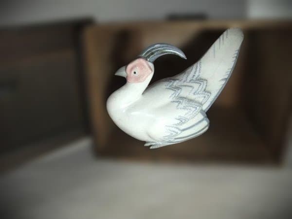 高木鳳子 雉 置物 キジ 京焼 美品 共箱