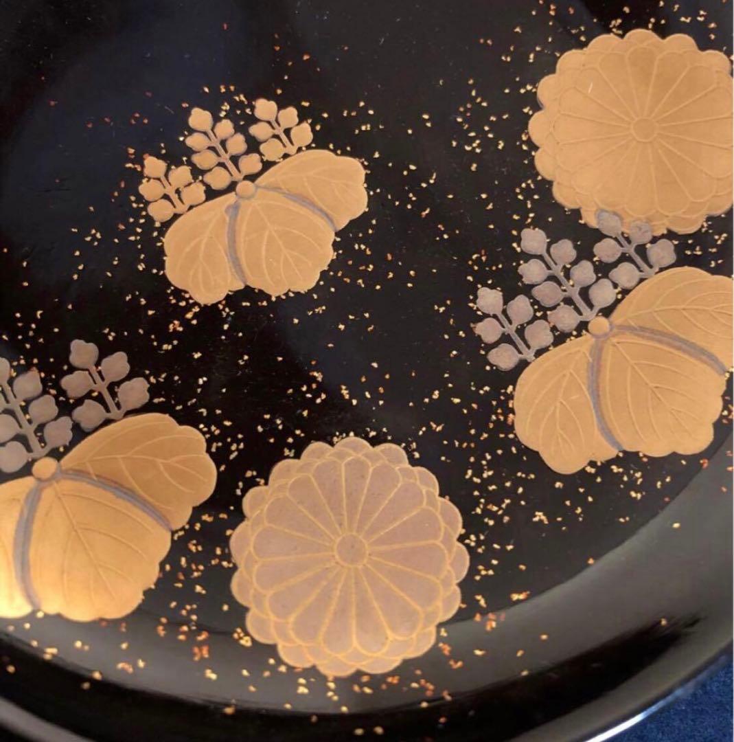 《レ》黒塗 菊桐蒔絵 煮物椀10客 雑煮椀 木製漆器 木箱251113え1