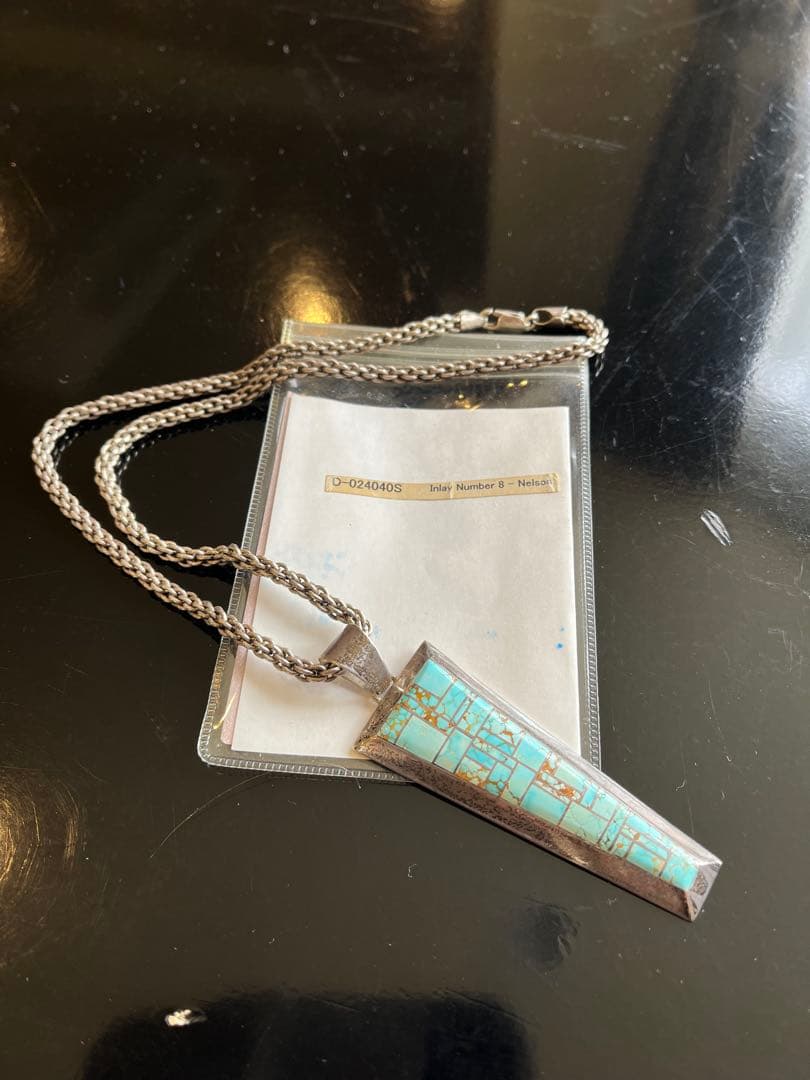 ターコイズ　ナンバー8 スターリングペンダントとチェーン