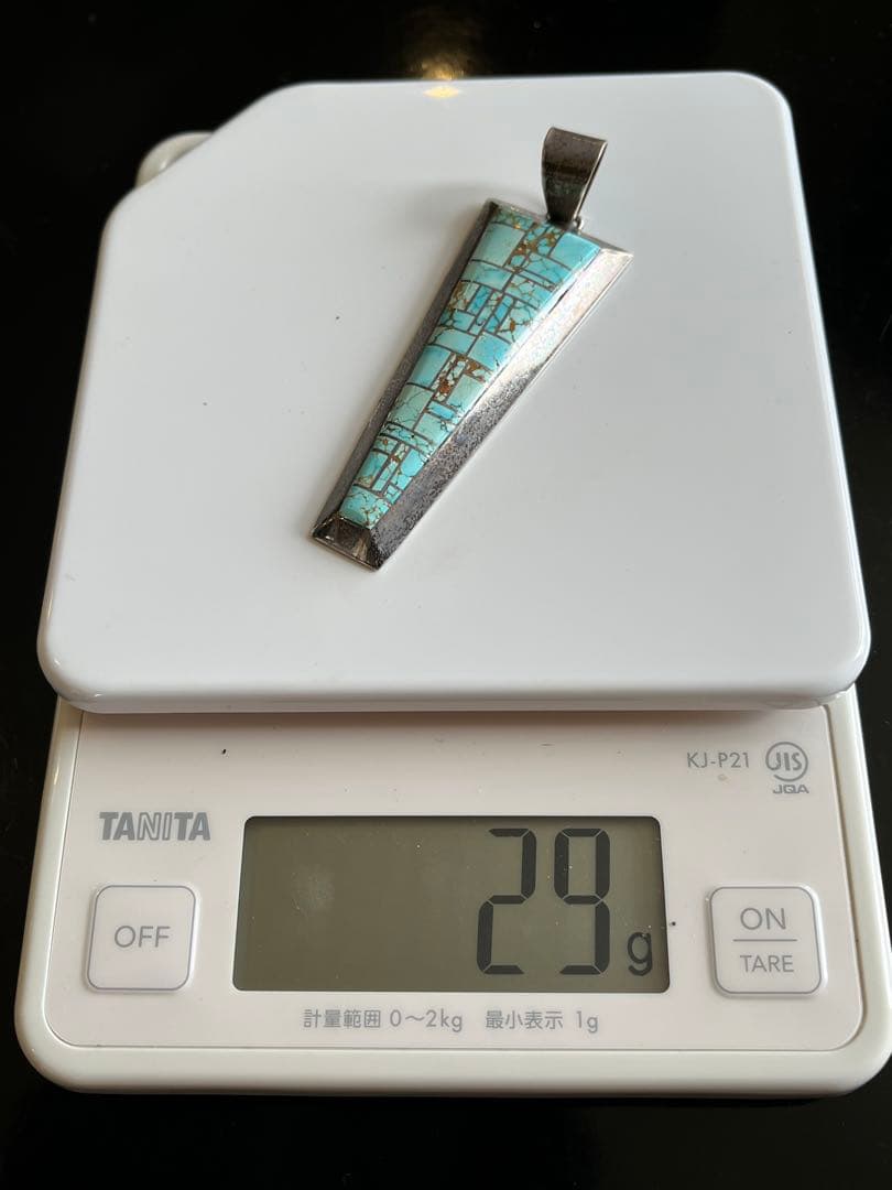 ターコイズ　ナンバー8 スターリングペンダントとチェーン