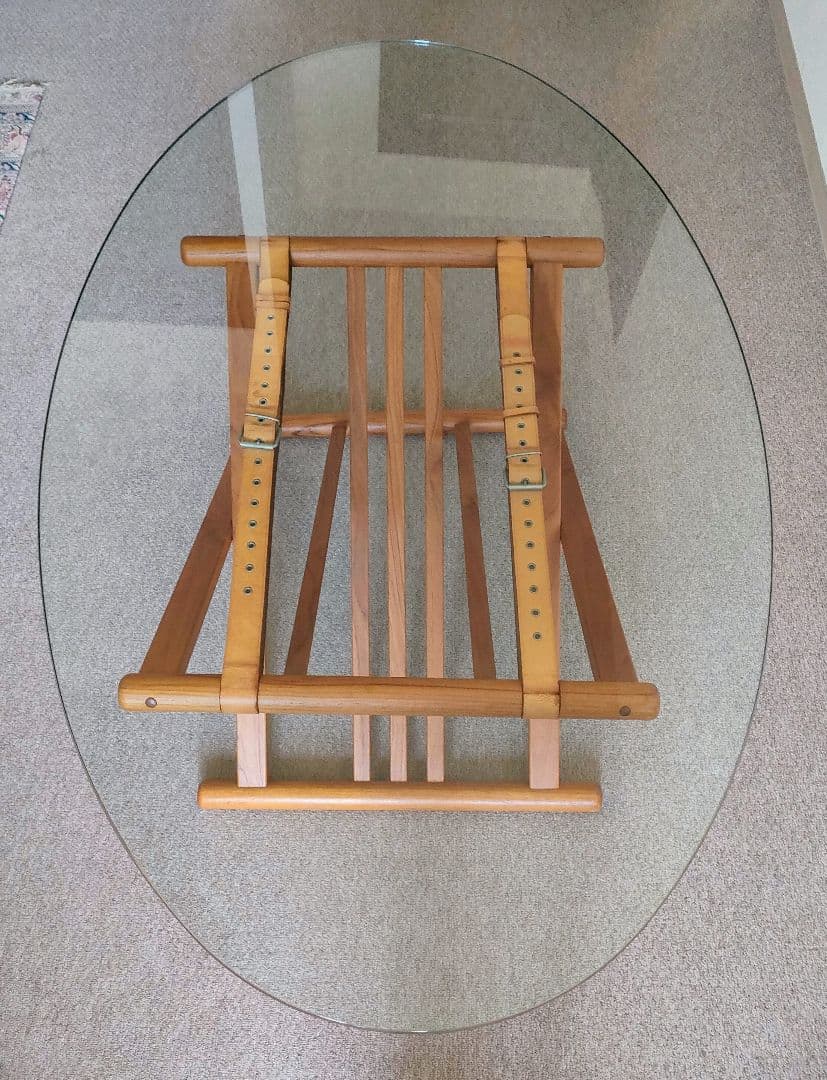 北欧家具　デンマーク　ガラストップ　センターテーブル　大塚家具輸入品