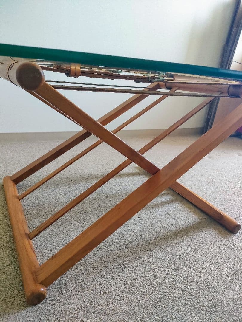 北欧家具　デンマーク　ガラストップ　センターテーブル　大塚家具輸入品