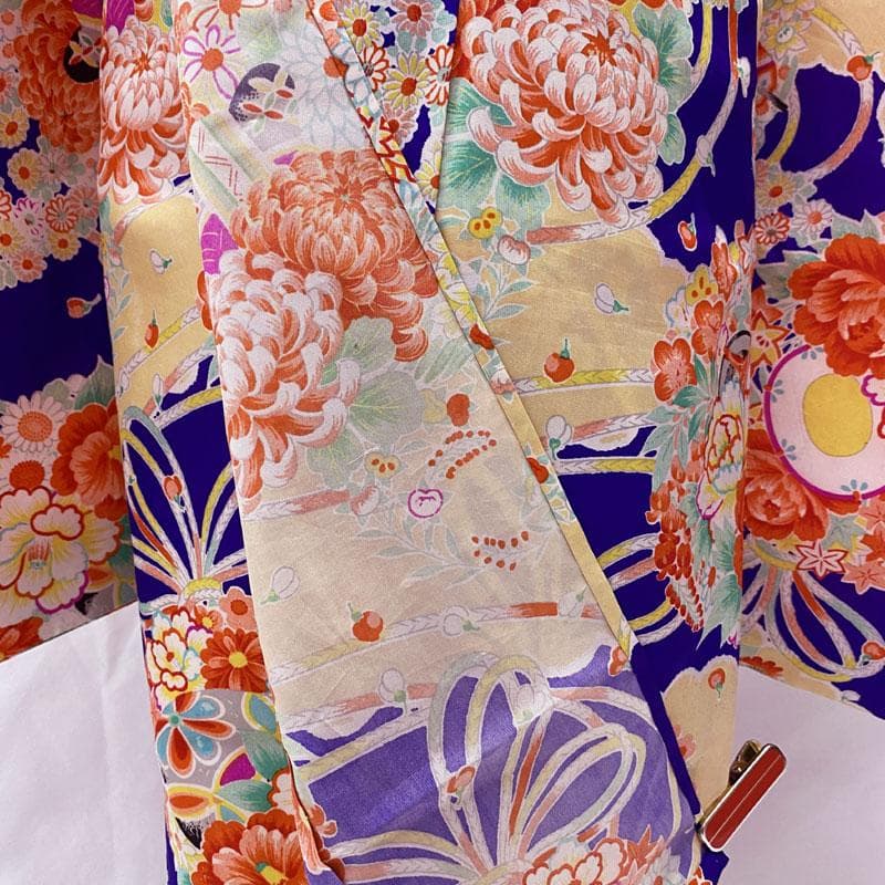 506ag68◎七五三 七歳 女児 単衣 セミアンティーク 着物&丸帯&長襦袢◎