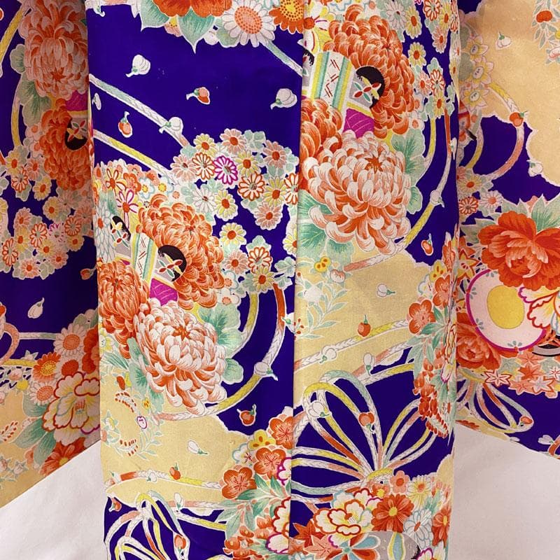 506ag68◎七五三 七歳 女児 単衣 セミアンティーク 着物&丸帯&長襦袢◎