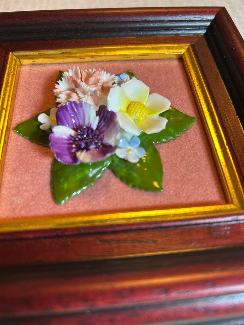 ロイヤルドルトン　  陶花額 　陶花　フラワー額壁掛け