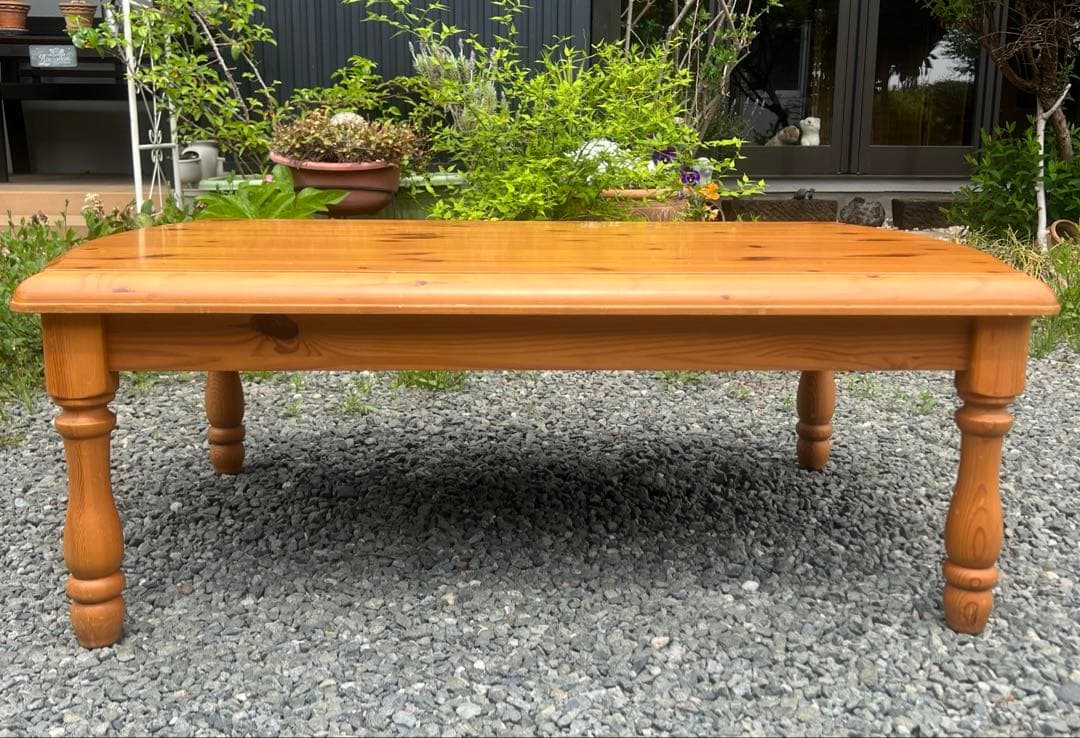 パイン材 カントリー家具 ローテーブル センターテーブル ろくろ脚