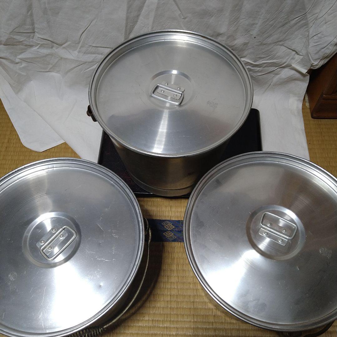 昭和　ビンテージ　アルミバケツ　温食缶　蓋付き