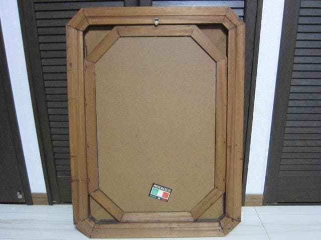 PISTOLOZZI イタリア製 アンティーク調八角形壁掛ミラー 木製フレーム