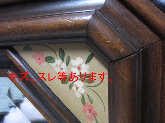 PISTOLOZZI イタリア製 アンティーク調八角形壁掛ミラー 木製フレーム