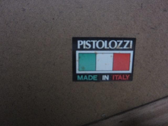 PISTOLOZZI イタリア製 アンティーク調八角形壁掛ミラー 木製フレーム