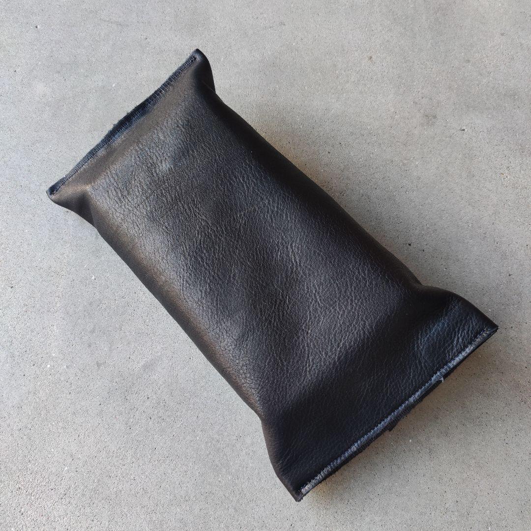 本革レザーティッシュボックスケース ブラック