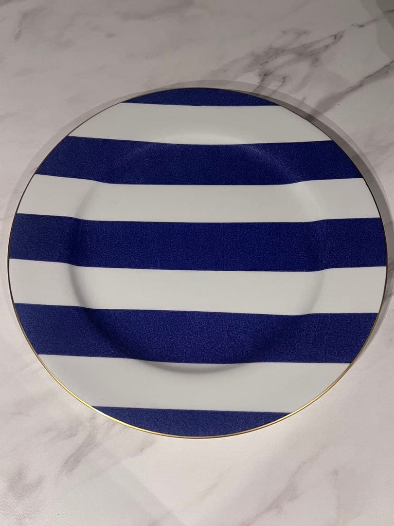 MarieDaage リモージュ　30センチプレート　ストライプ　パープル