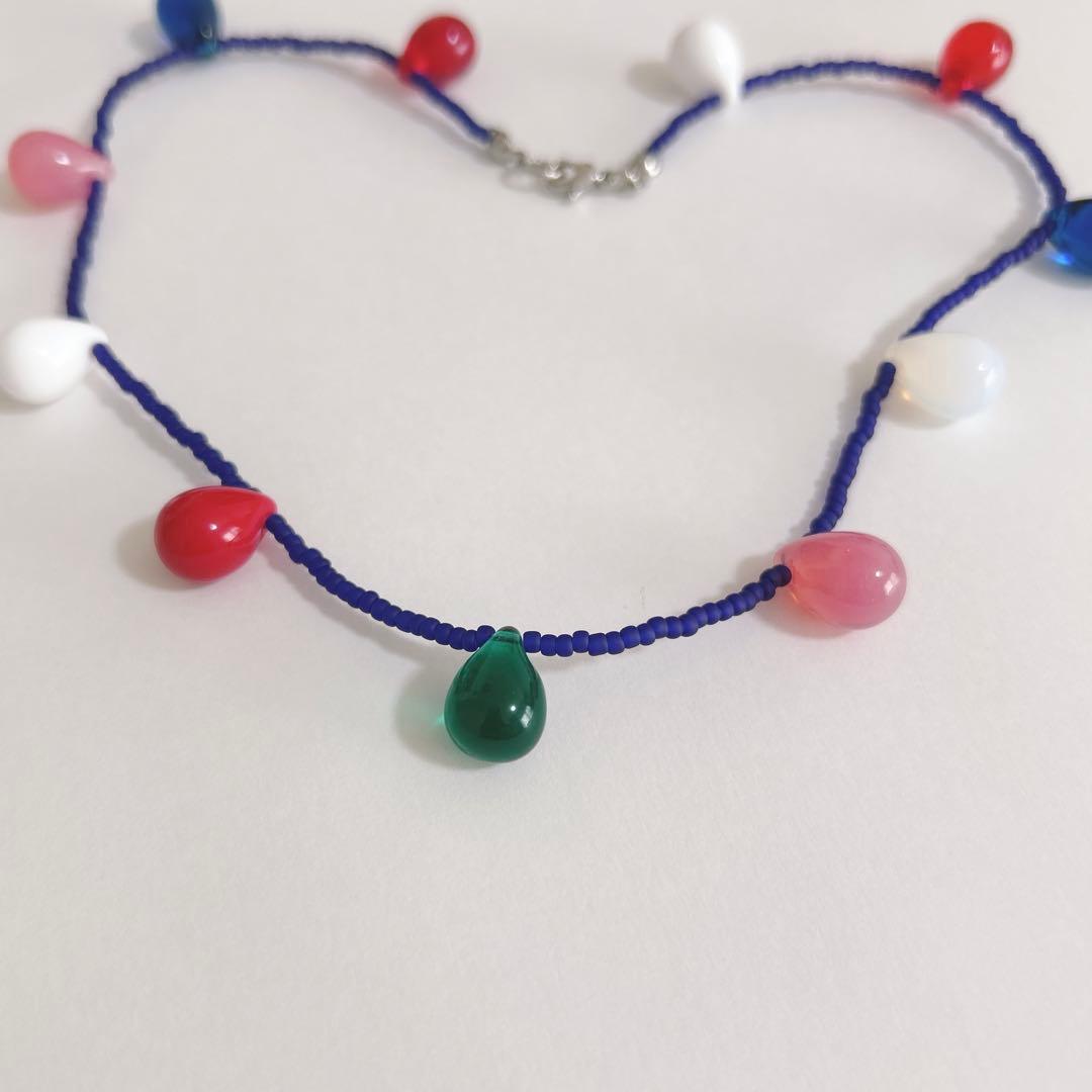 no.464／a'moureveビーズネックレス ハンドメイド アレルギー対応