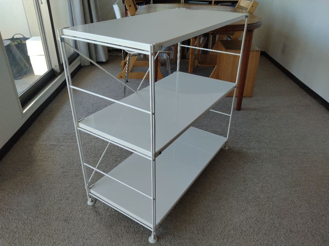 【美品】MUJI無印 スチールユニットシェルフ小3段ワイド86cmライトグレー