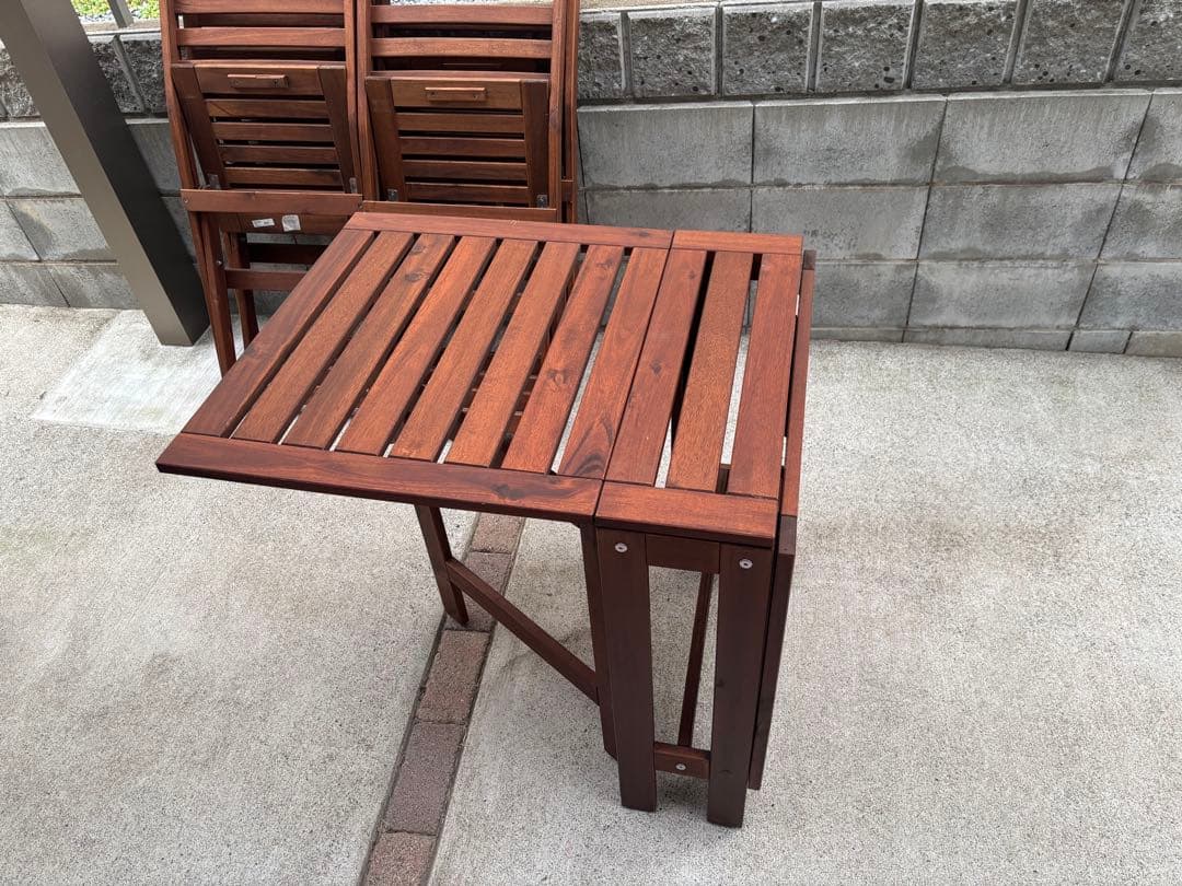 引取限定』IKEA APPLARO エップラローアウトドアテーブルチェアセット