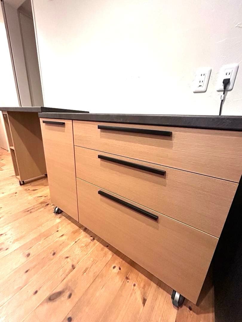 ハト嫁。　美品☆パモウナのエクステンションテーブル付きキッチンカウンター