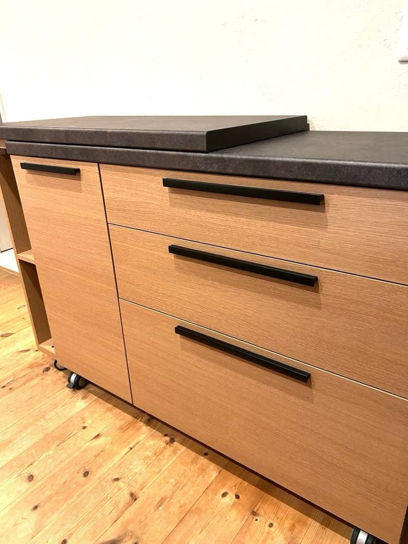 ハト嫁。　美品☆パモウナのエクステンションテーブル付きキッチンカウンター