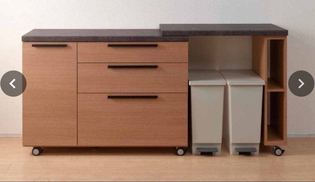 ハト嫁。　美品☆パモウナのエクステンションテーブル付きキッチンカウンター