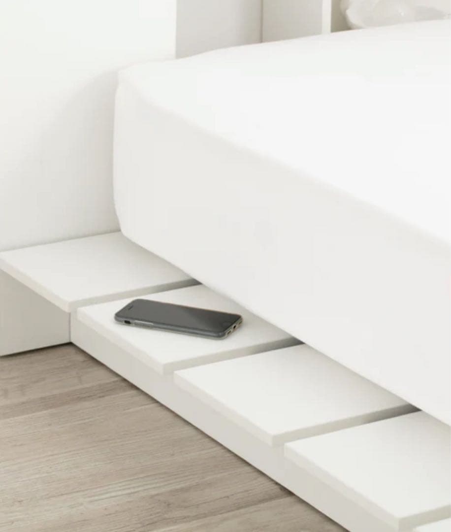 Francfrancエンケル ローベッド シングル ホワイト200x97cm