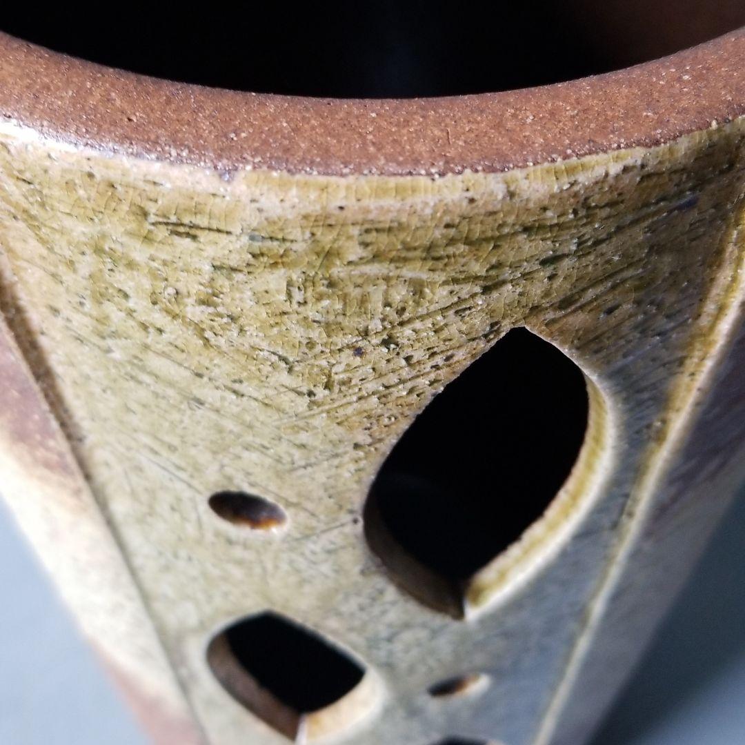 信楽焼傘立て前茶彫  高さ４７cm