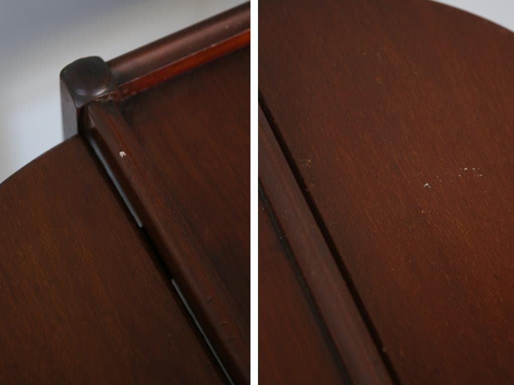 英国アンティーク木製ドロップリーフトロリーテーブル/ワゴン/収納式机(92-44