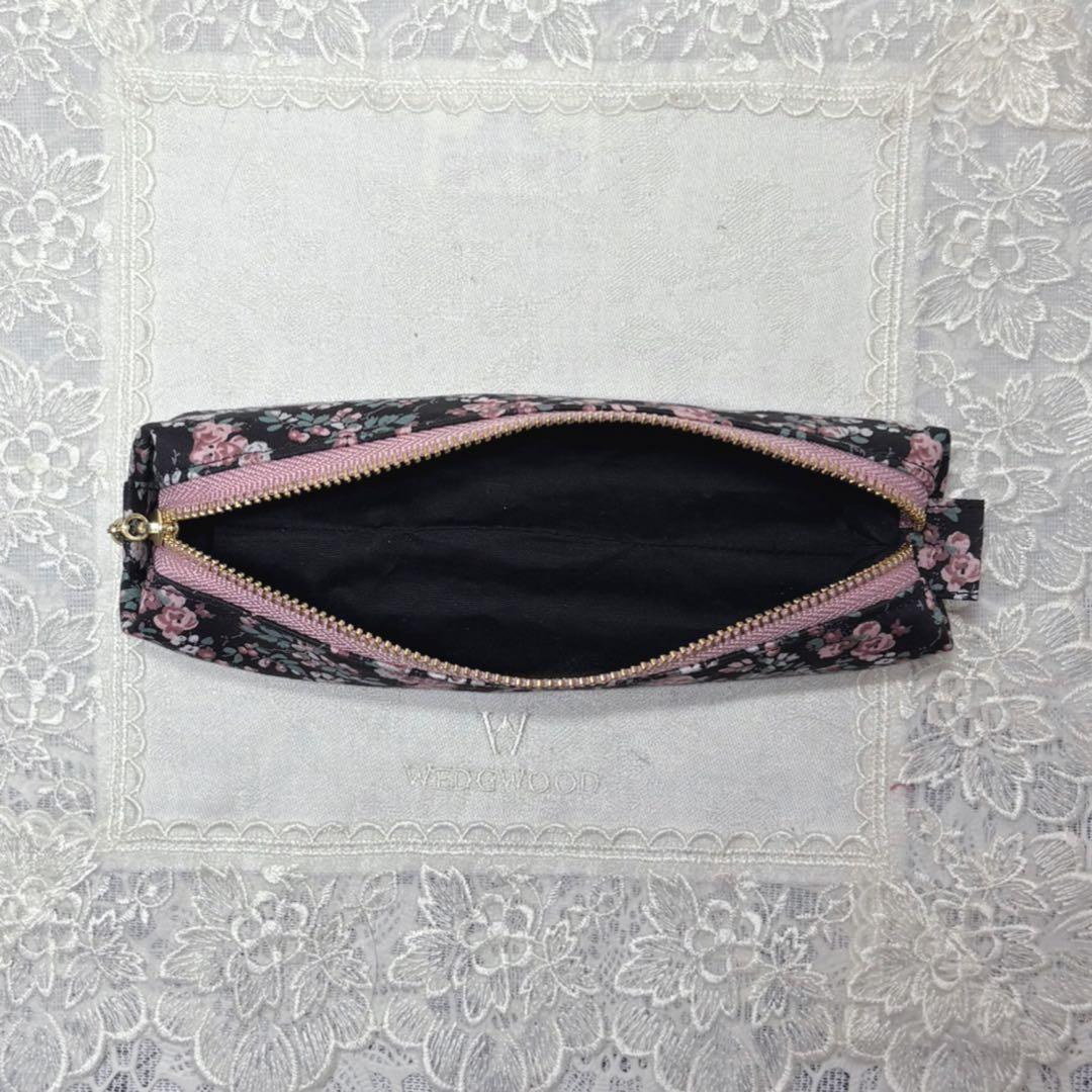 ミニペンケース　リバティムーンモス　ヴィンテージブラック　ハンドメイド