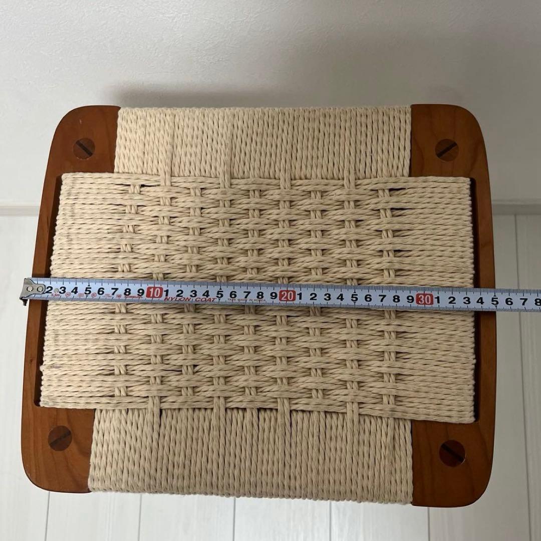 木製 椅子 チェア スツール ベージュ 編み座 木の椅子 レトロ レトロ椅子