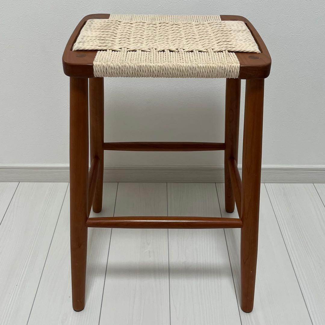 木製 椅子 チェア スツール ベージュ 編み座 木の椅子 レトロ レトロ椅子