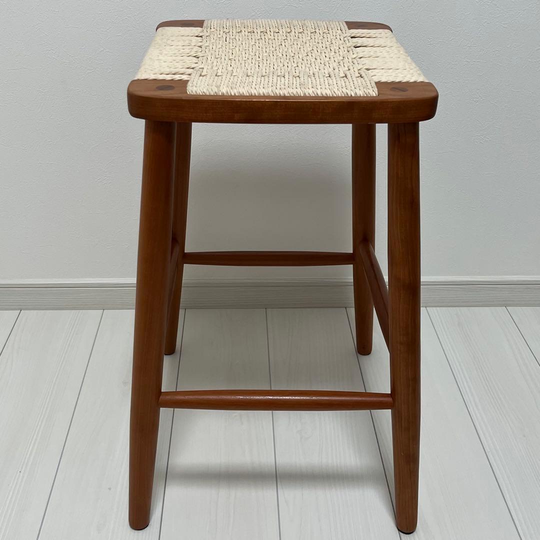 木製 椅子 チェア スツール ベージュ 編み座 木の椅子 レトロ レトロ椅子