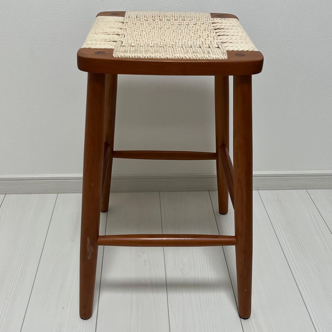 木製 椅子 チェア スツール ベージュ 編み座 木の椅子 レトロ レトロ椅子