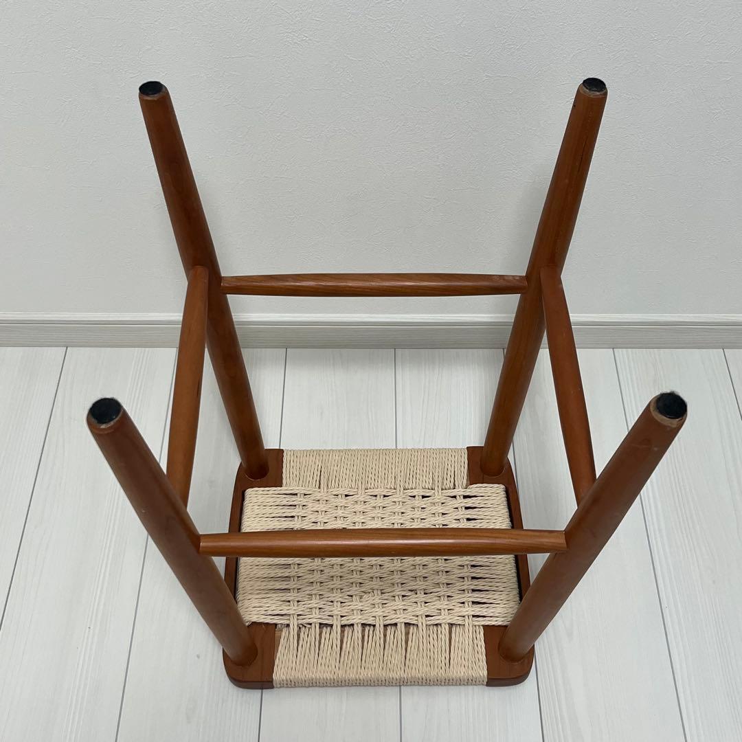 木製 椅子 チェア スツール ベージュ 編み座 木の椅子 レトロ レトロ椅子