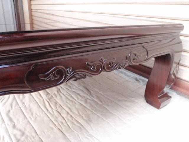 新品！4尺(120巾) 花梨無垢 高級座卓 座敷机 唐木家具 ちゃぶ台/検ケヤキ