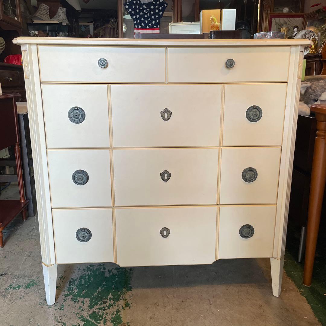 アンティーク・ロココ調・4段チェスト・シャビー・フレンチアンティーク