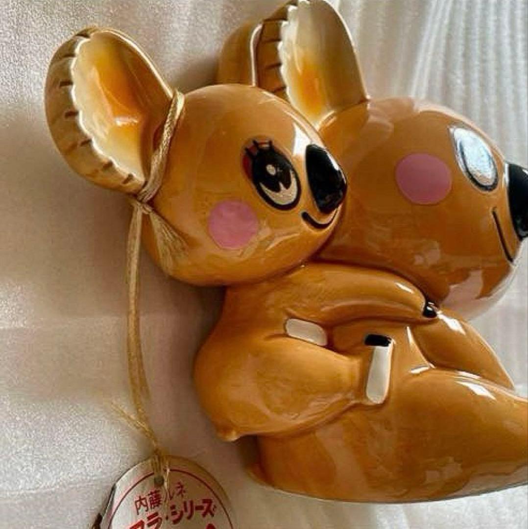 昭和レトロポップ 内藤ルネ　コアラの親子　貯金箱　おんぶ